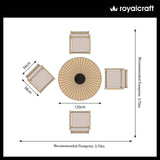 Roma 120cm Round Table 4 Roma Rope Stacking Chairs Granite Insert from Roseland Furniture