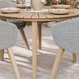 FSC 1 Roma 120cm Round Table w 4 Sol Dining Chairs Concrete Insert from Roseland Furniture
