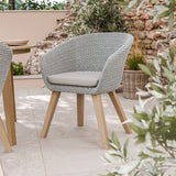 FSC 1 Roma 120cm Round Table w 4 Sol Dining Chairs Concrete Insert from Roseland Furniture
