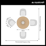 FSC 1 Roma 120cm Round Table w 4 Sol Dining Chairs Concrete Insert from Roseland Furniture