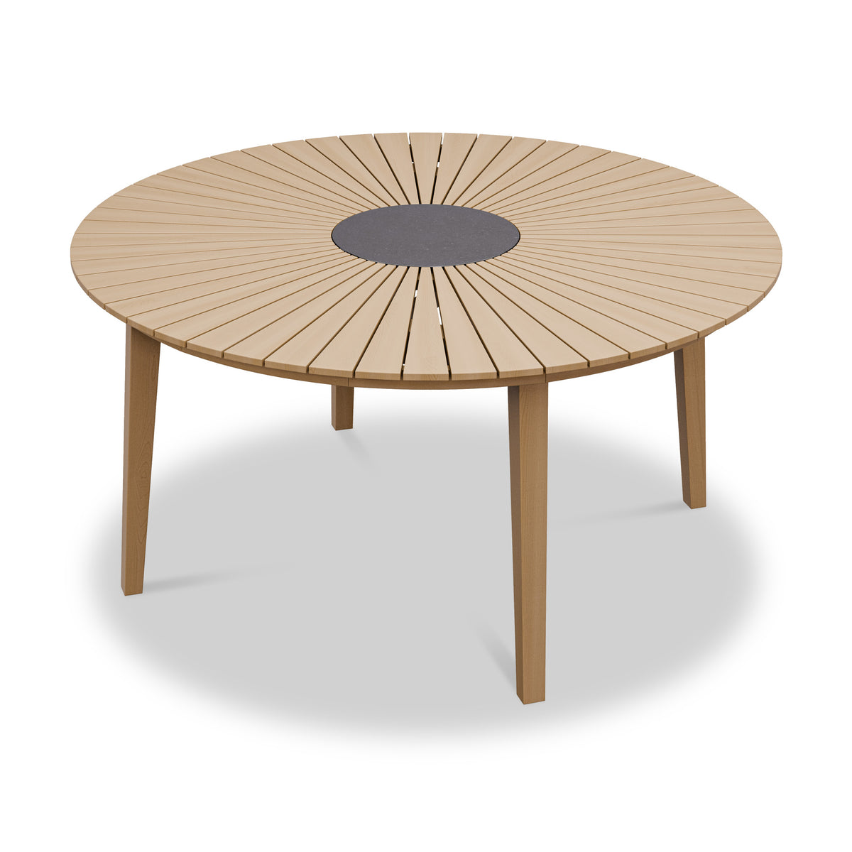 FSC 1 Roma 150cm Round Table w 6 Roma Dining Chairs Angle2 from Roseland Furniture