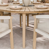 FSC 1 Roma 150cm Round Table w 6 Roma Dining Chairs Angle2 from Roseland Furniture