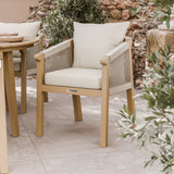 FSC 1 Roma 150cm Round Table w 6 Roma Dining Chairs Concrete Insert from Roseland Furniture