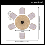 FSC 1 Roma 150cm Round Table w 6 Roma Dining Chairs Angle2 from Roseland Furniture
