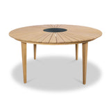 FSC 1 Roma 150cm Round Table w 6 Roma Rope Stacking Chairs Granite Insert Angle1 from Roseland Furniture