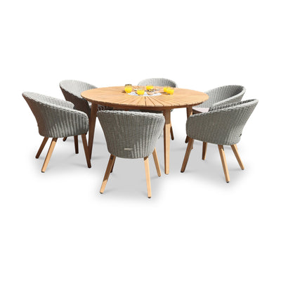 Roma FSC 4 Seater Round Sunray with Concrete Insert Dining Set with Sol Dining Chairs