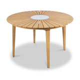FSC 1 Roma 150cm Round Table w 6 Sol Dining Chairs Concrete Insert from Roseland Furniture