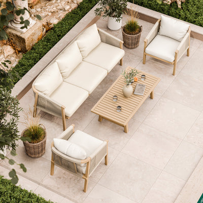 Roma FSC 5 Seater Triple Lounge Set with Rectangular Coffee Table