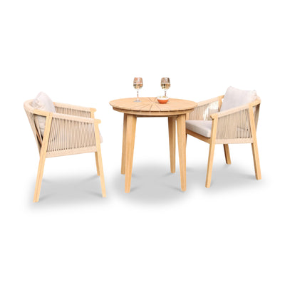 Roma FSC Sunray Bistro Set 80cm Table with 2 Roma Dining Chairs