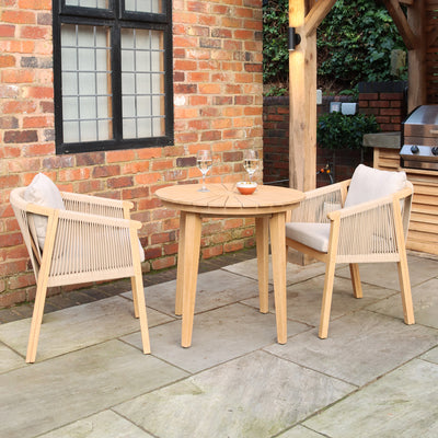 Roma FSC Sunray Bistro Set 80cm Table with 2 Roma Dining Chairs