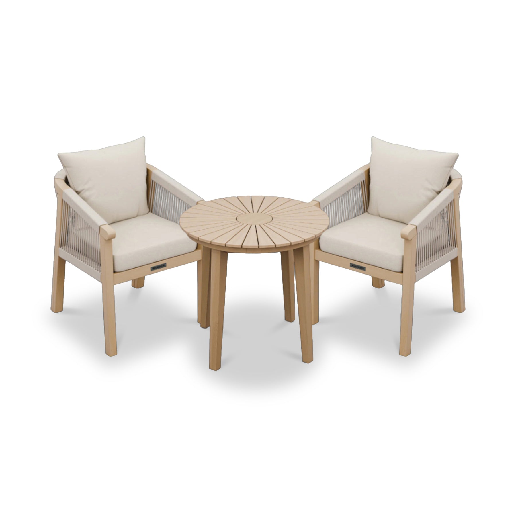 Roma FSC Sunray Bistro Set 80cm Table with 2 Roma Dining Chairs