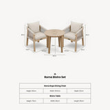 Roma FSC Sunray Bistro Set 80cm Table with 2 Roma Dining Chairs
