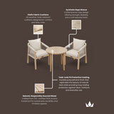 Roma FSC Sunray Bistro Set 80cm Table with 2 Roma Dining Chairs