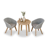 Roma FSC Sunray 80cm Bistro Set with 2 Sol Dining Chairs
