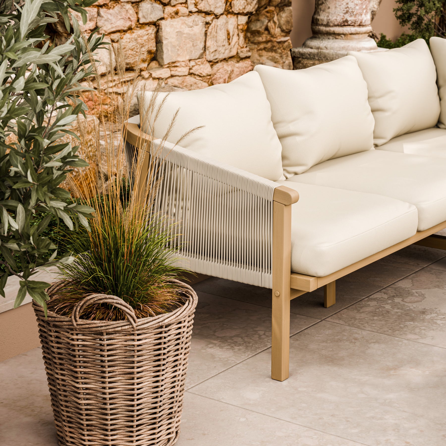 FSC 1 Roma Corner Set with 90cm Square Coffee Table from Roseland Furniture