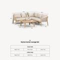 Roma FSC 5 Seater Corner Lounge Set with 90cm Square Coffee Table