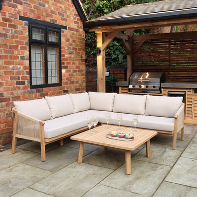 Roma FSC 5 Seater Corner Lounge Set with 90cm Square Coffee Table
