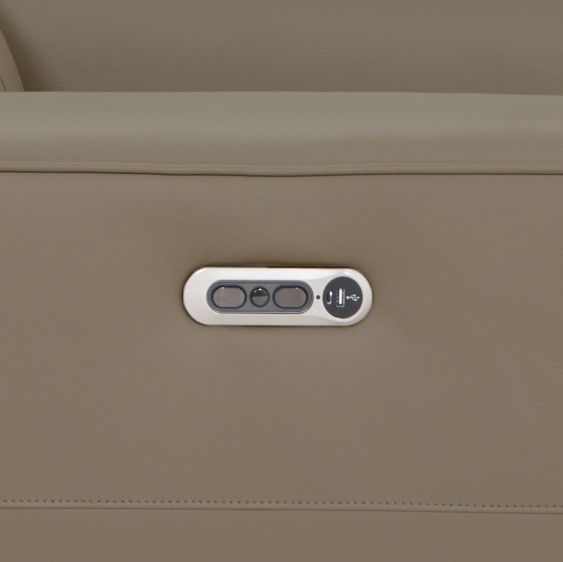 Radford Leather Power Reclining Corner Chaise Sofa close up of control device