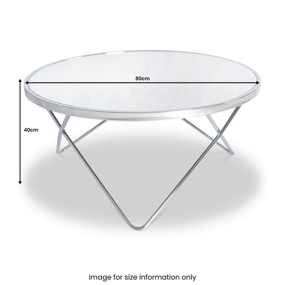 Rhodes Round Mirrored Metal Coffee Table | Copper or Chrome | Roseland