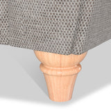 Rusford Grey Snuggler Armchair close up of turned foot