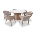 FSC 1 Saturn 150cm Round Table w 6 Eden Dawn Dining Chairs from Roseland Furniture