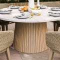 FSC 1 Saturn 150cm Round Table w 6 Eden Dawn Dining Chairs from Roseland Furniture