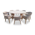 FSC 1 Saturn 200x145cm Ellipse Table w 8 EDawn Chairs from Roseland Furniture