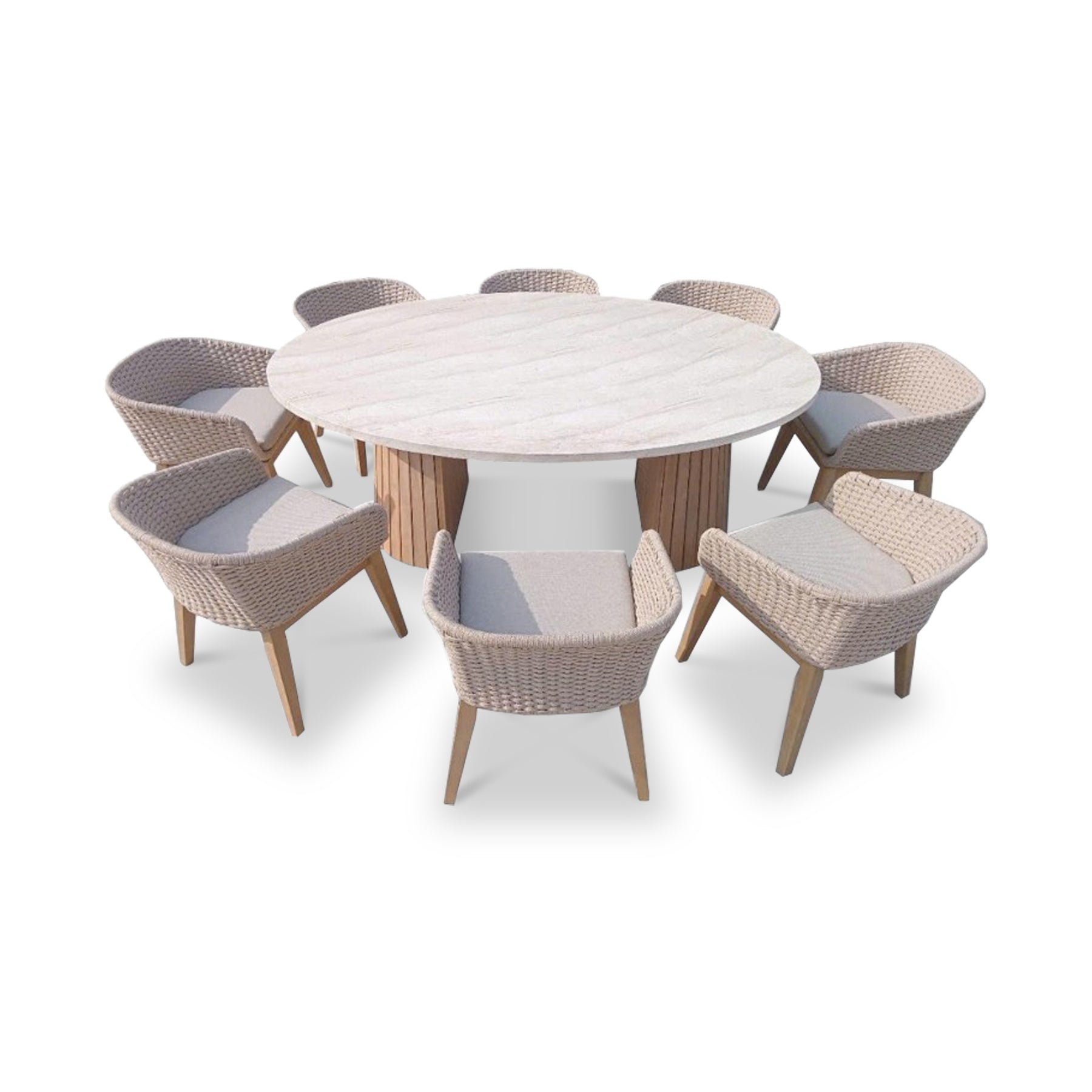 FSC 1 Saturn 200x145cm Ellipse Table w 8 EDawn Chairs from Roseland Furniture