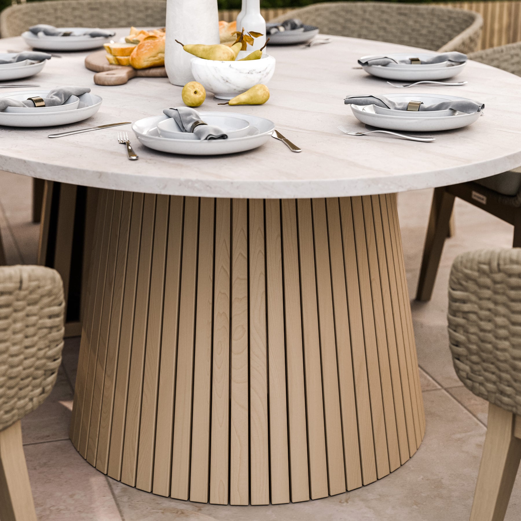 FSC 1 Saturn 200x145cm Ellipse Table w 8 EDawn Chairs from Roseland Furniture