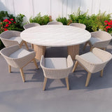 FSC 1 Saturn 200x145cm Ellipse Table w 8 EDawn Chairs from Roseland Furniture