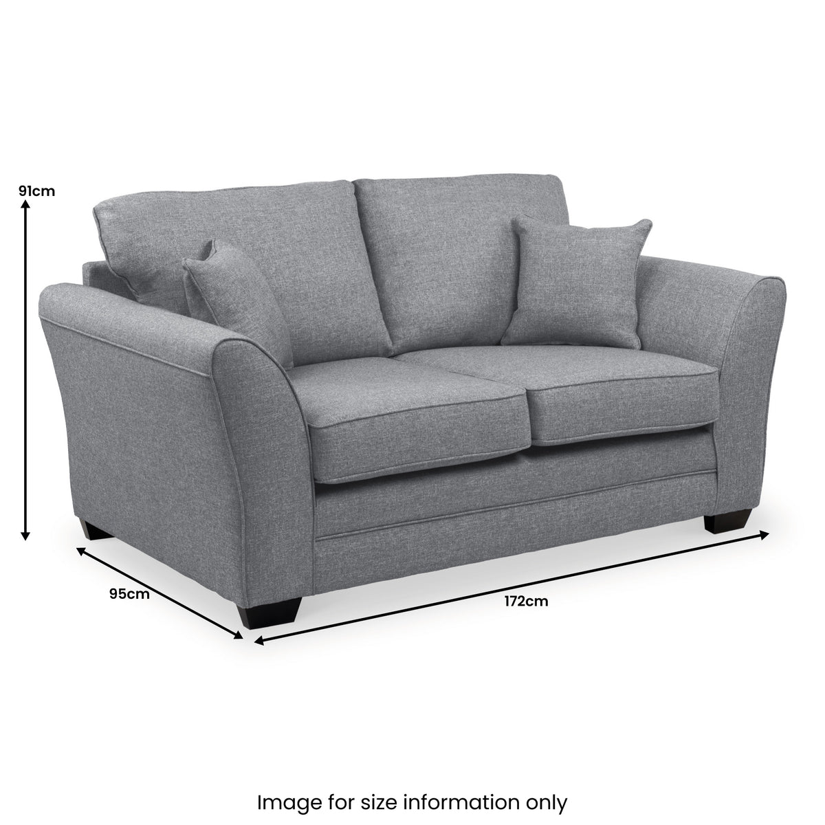 St Ives 2 Seater Sofa in Charcoal by Roseland Furniture