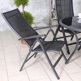 Sorrento Multi Positonal 4 Seat Dining Set with Parasol from Roseland Furniture
