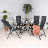 Sorrento Multi Positonal 4 Seat Dining Set with Parasol from Roseland Furniture
