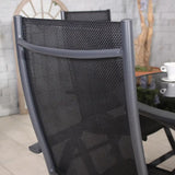 Sorrento Multi Positonal 4 Seat Dining Set with Parasol from Roseland Furniture