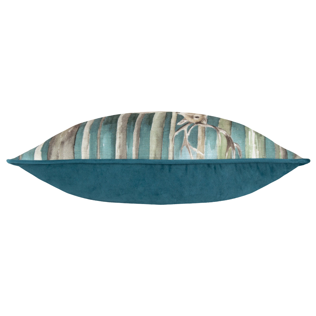 Stag Teal Scene 50cm Bolster Cushion by Roseland Furniture