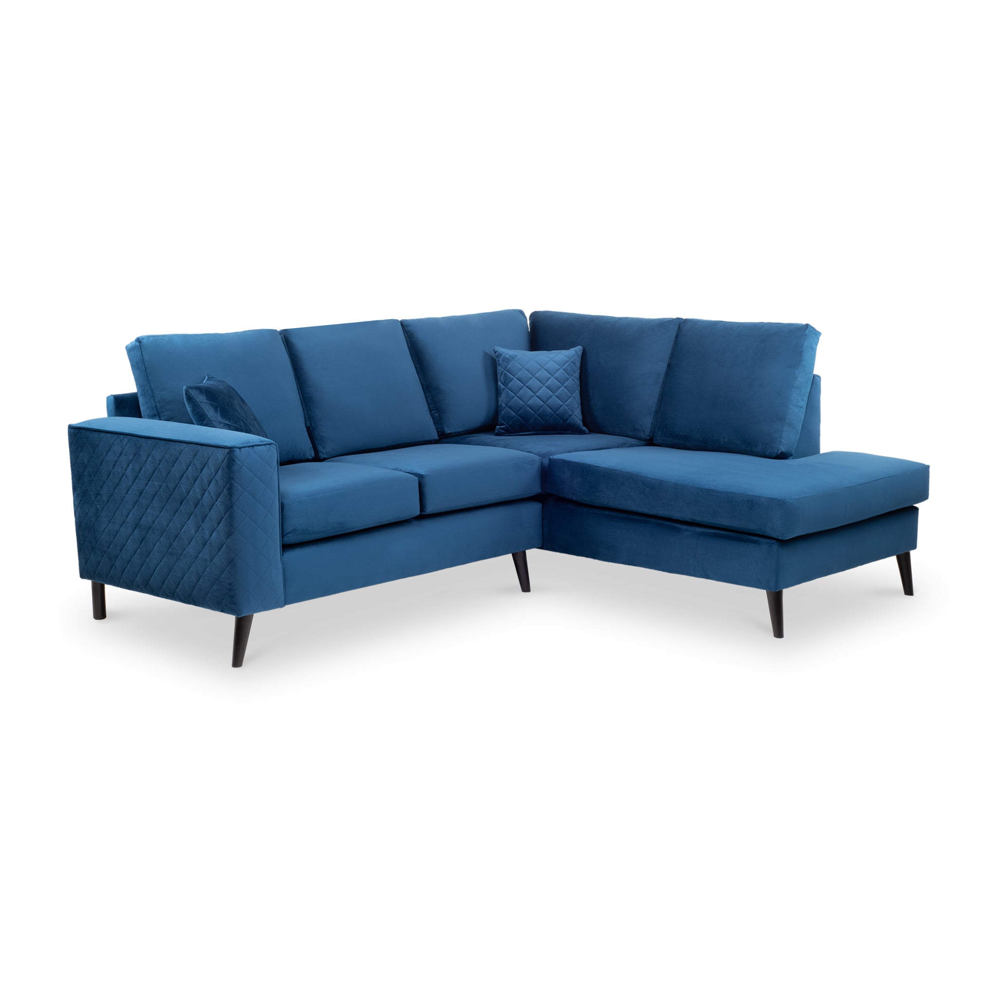 Swift Velvet 3 Seater Chaise Sofa Chic Fabric Couch Roseland