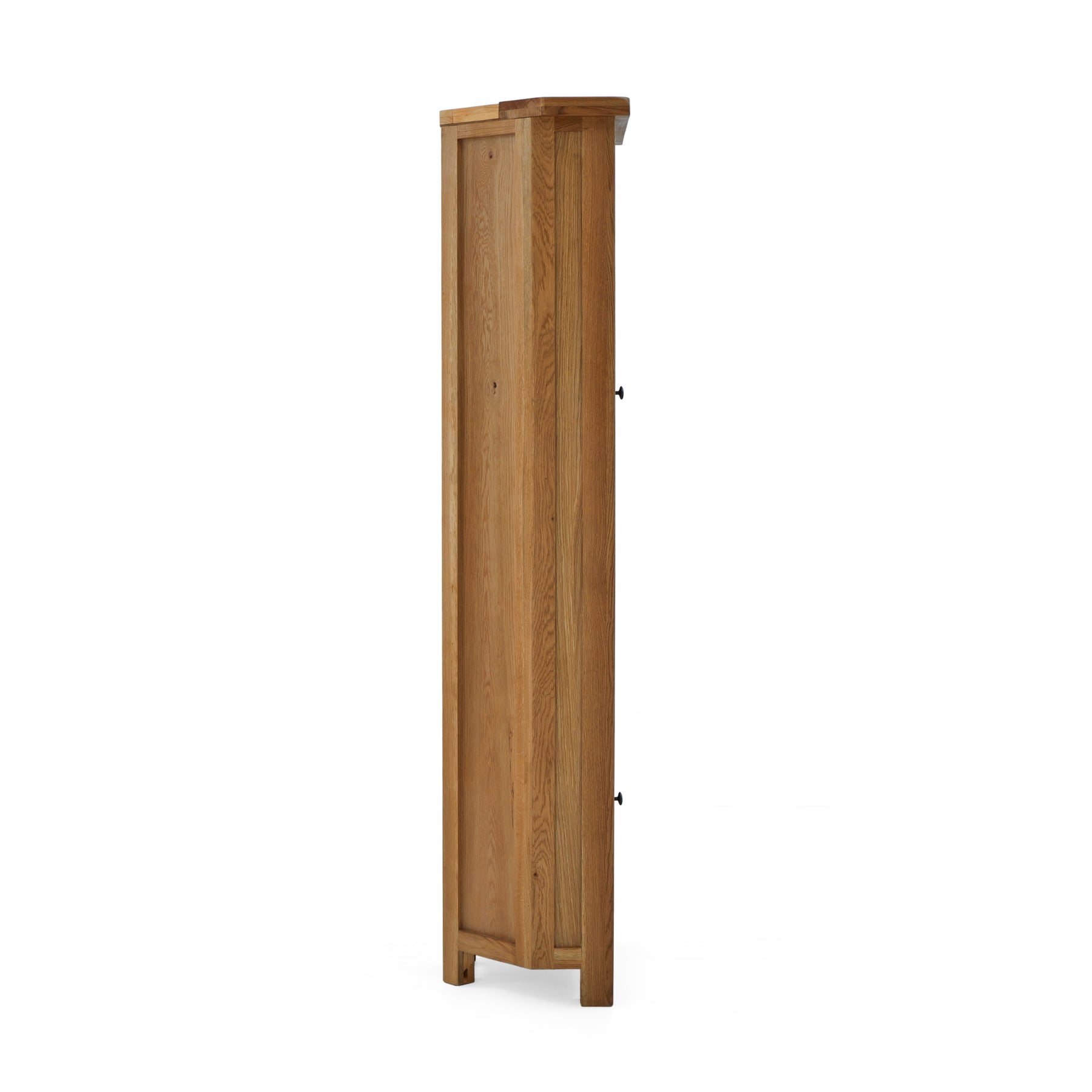 Zelah Oak Corner Display Cabinet - Side on view