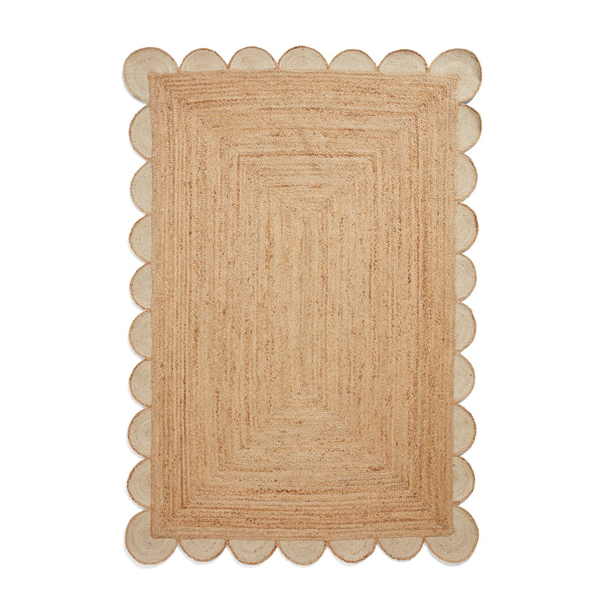 Natural Chesney Jute Scalloped Edge Natural Rug from Roseland Furniture