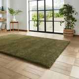 Roswell Olive Stain Resistant Shaggy Rug for living room