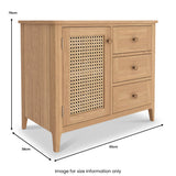 Albany Oak Rattan Small Sideboard from Roseland Furniture