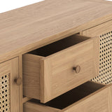 Albany Oak Rattan Large Sideboard from Roseland Furniture