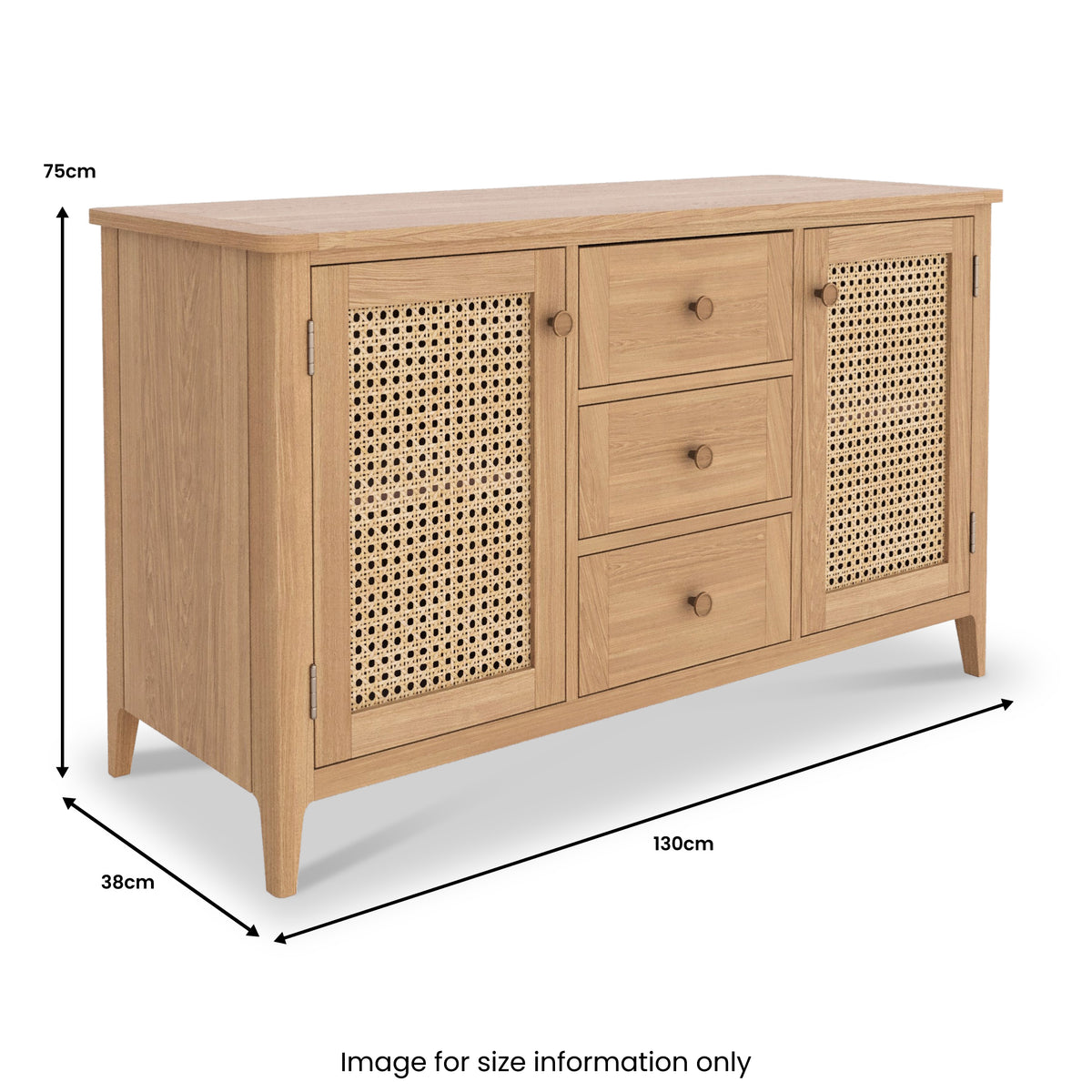 Albany Oak Rattan Large Sideboard from Roseland Furniture