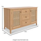 Albany Oak Rattan Large Sideboard from Roseland Furniture