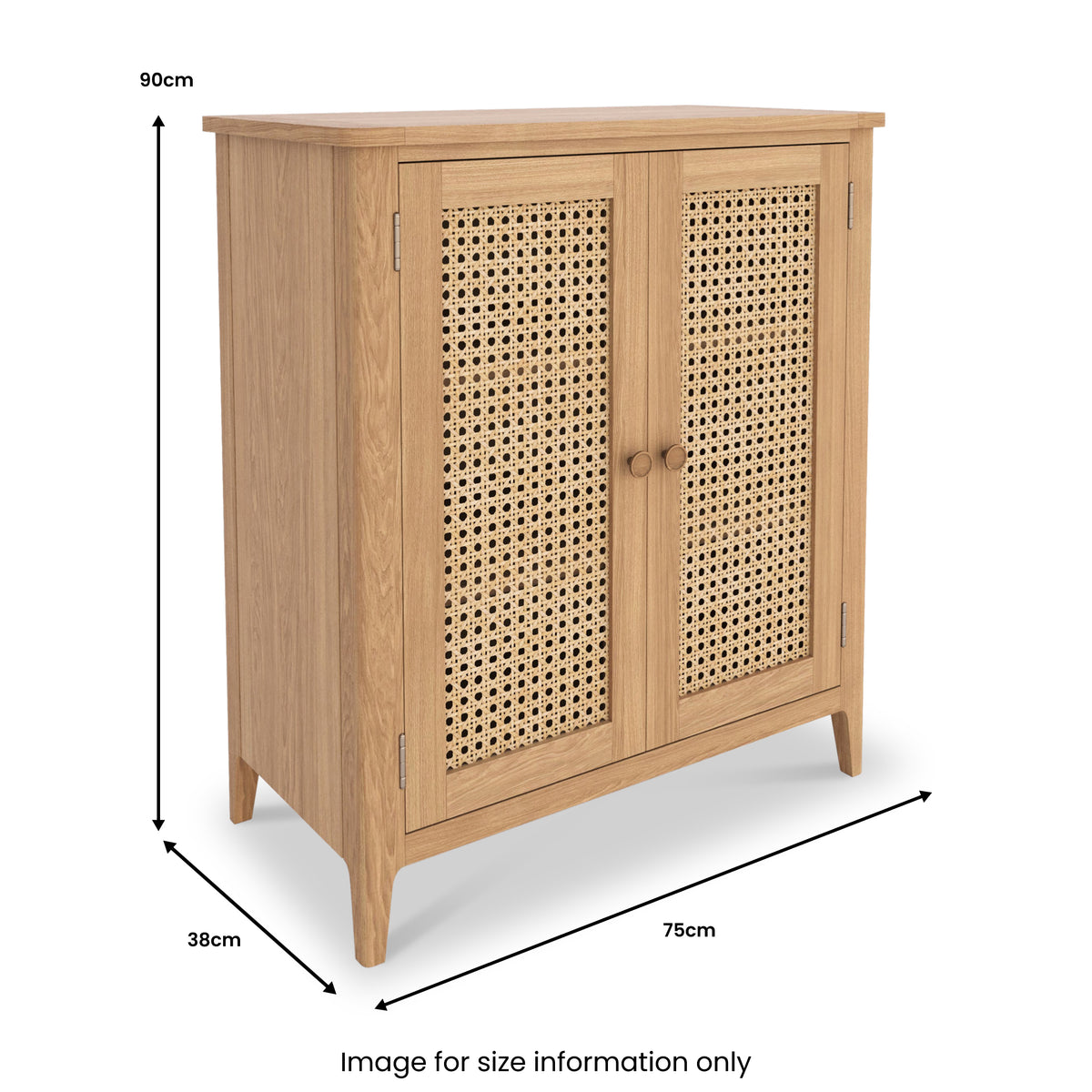 Albany Oak Rattan Small Cupboard from Roseland Furniture