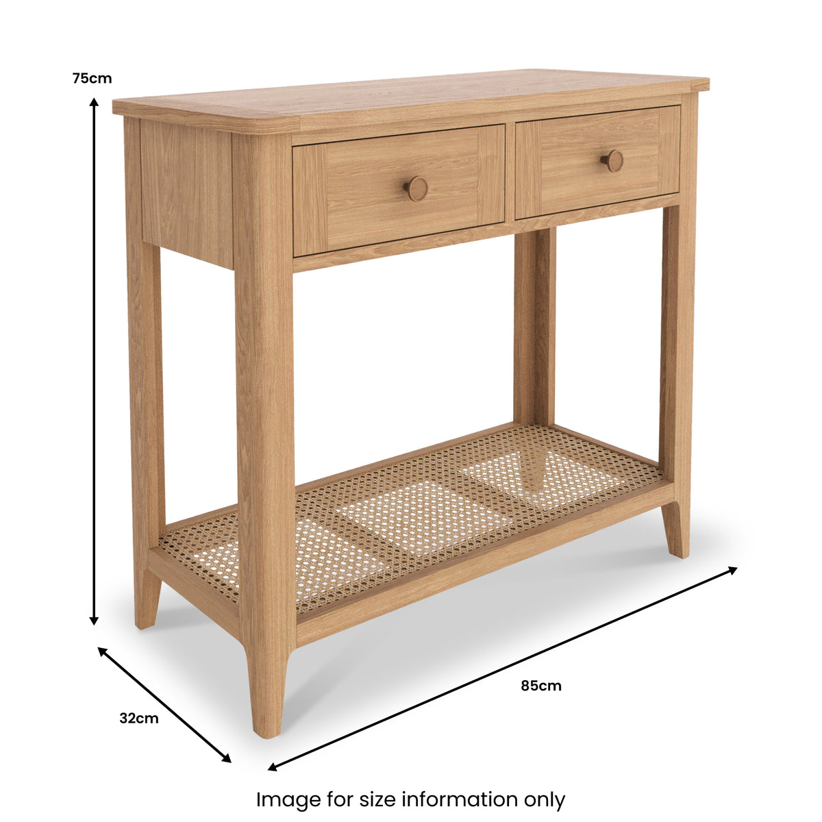 Albany Oak Rattan Console Table from Roseland Furniture