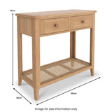 Albany Oak Rattan Console Table from Roseland Furniture