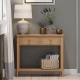 Albany Oak Rattan Console Table from Roseland Furniture