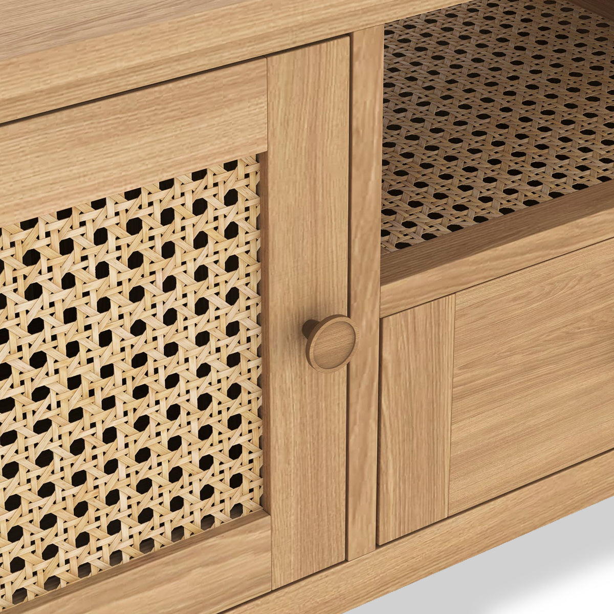 Albany Oak Rattan 120cm TV Unit from Roseland Furniture