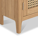 Albany Oak Rattan 90cm Corner TV Unit from Roseland Furniture