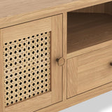Albany Oak Rattan 90cm Corner TV Unit from Roseland Furniture